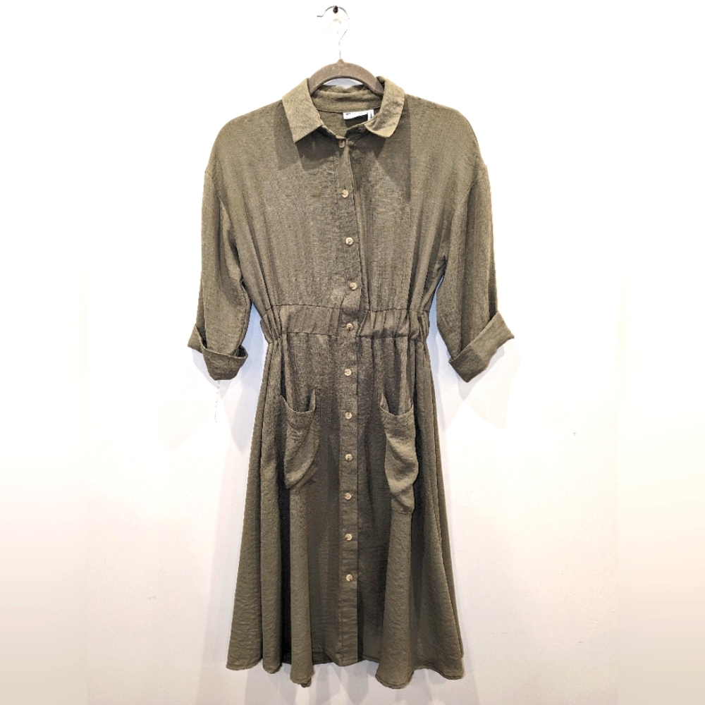 ASOS BEAUTIFUL casual olive colored dress